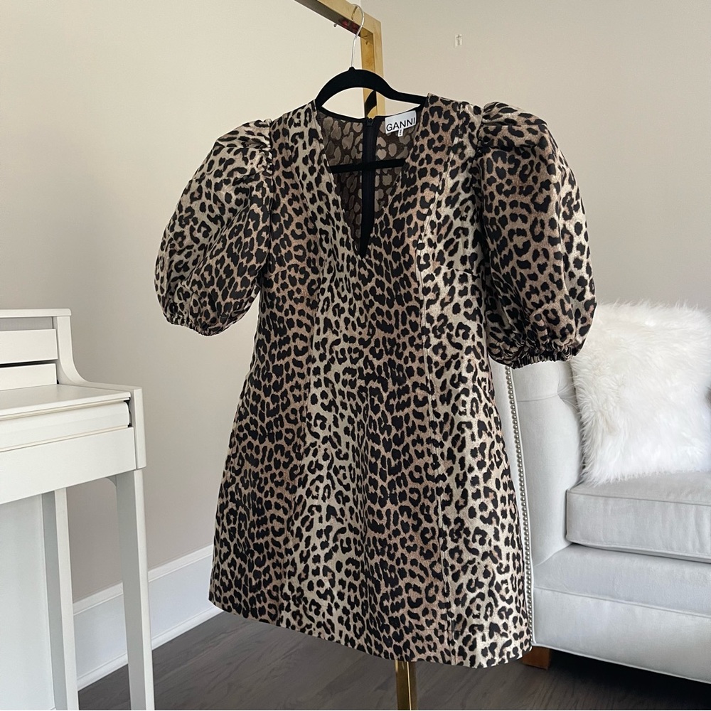 Ganni leopard print mini dress - Picture 10 of 13